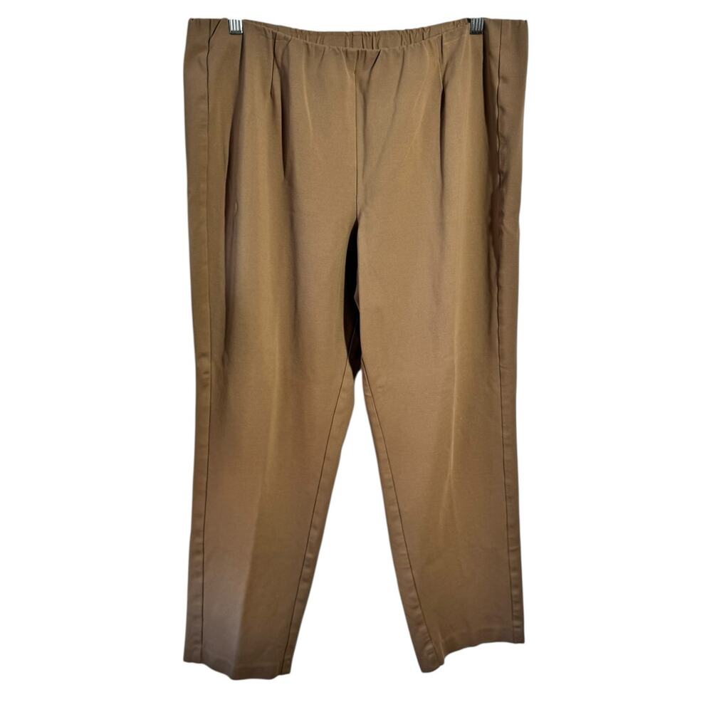 J.Jill Ponte Slim Leg Pant Women XL Tan Nylon Blend Minimal Modest Casual Career